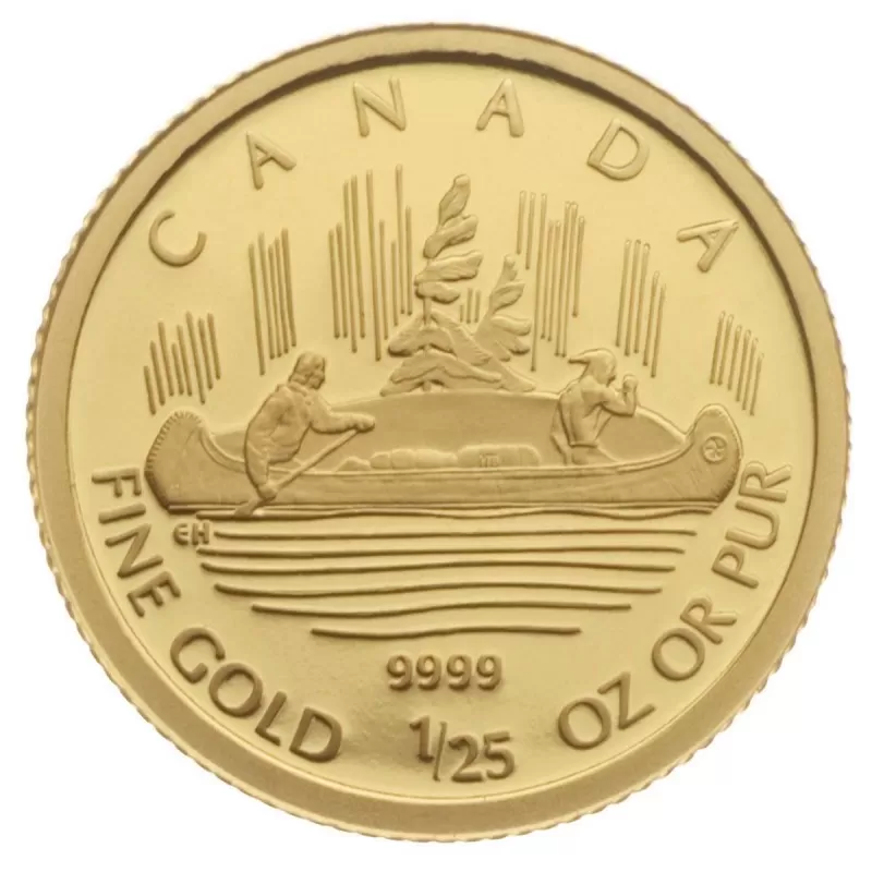 2005 Canadian 50-Cent Voyageur 1/25 oz Pure Gold Coin
